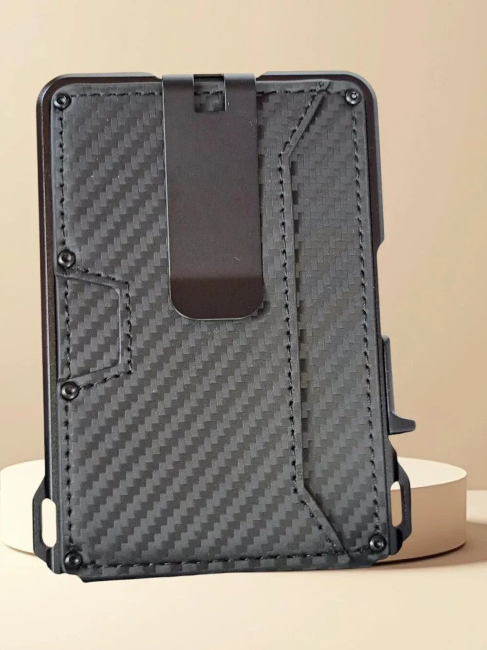 ZALVEX Wallet for Men, 10-12 Cards, Slim Compact, RFID, Money Clip, Carbon Fiber